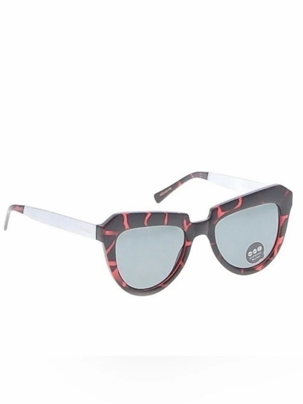 KOMONO Stella Red Tortoise Silver Sunglasses NEW cateye